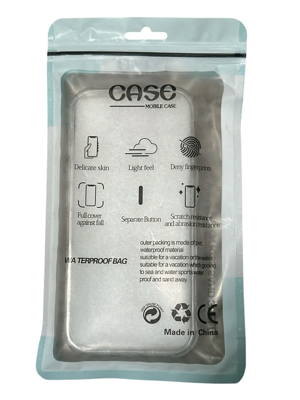 Glitter Beach Icons Clear Phone Case - Teal Accents